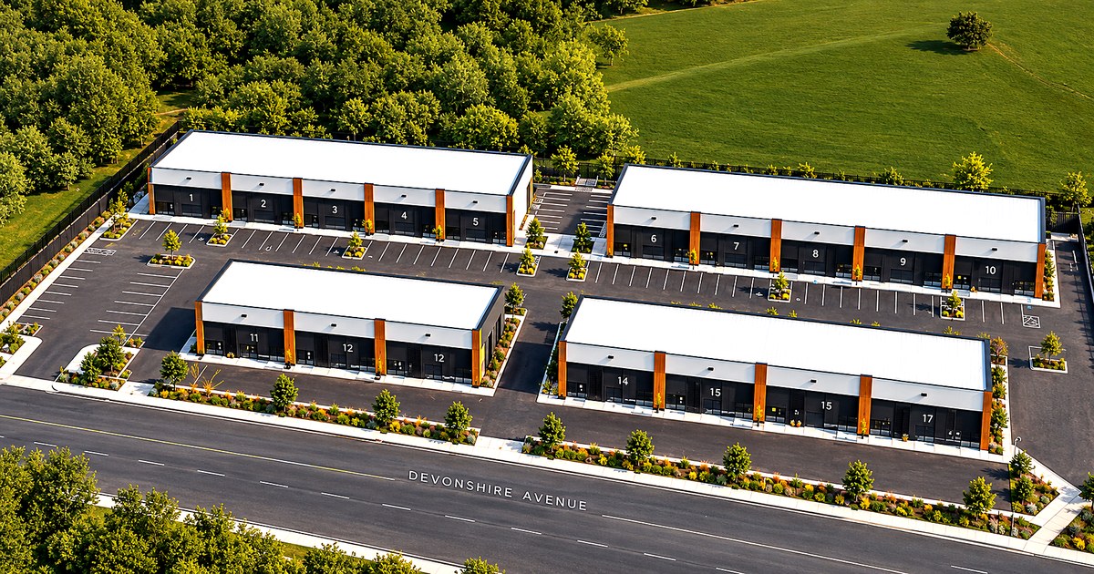 Aerial view of Devonshire Business Park